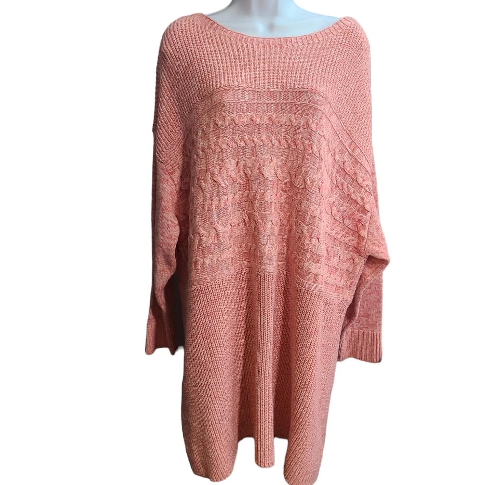 CJ BANKS NEW pink knit sweater 3X